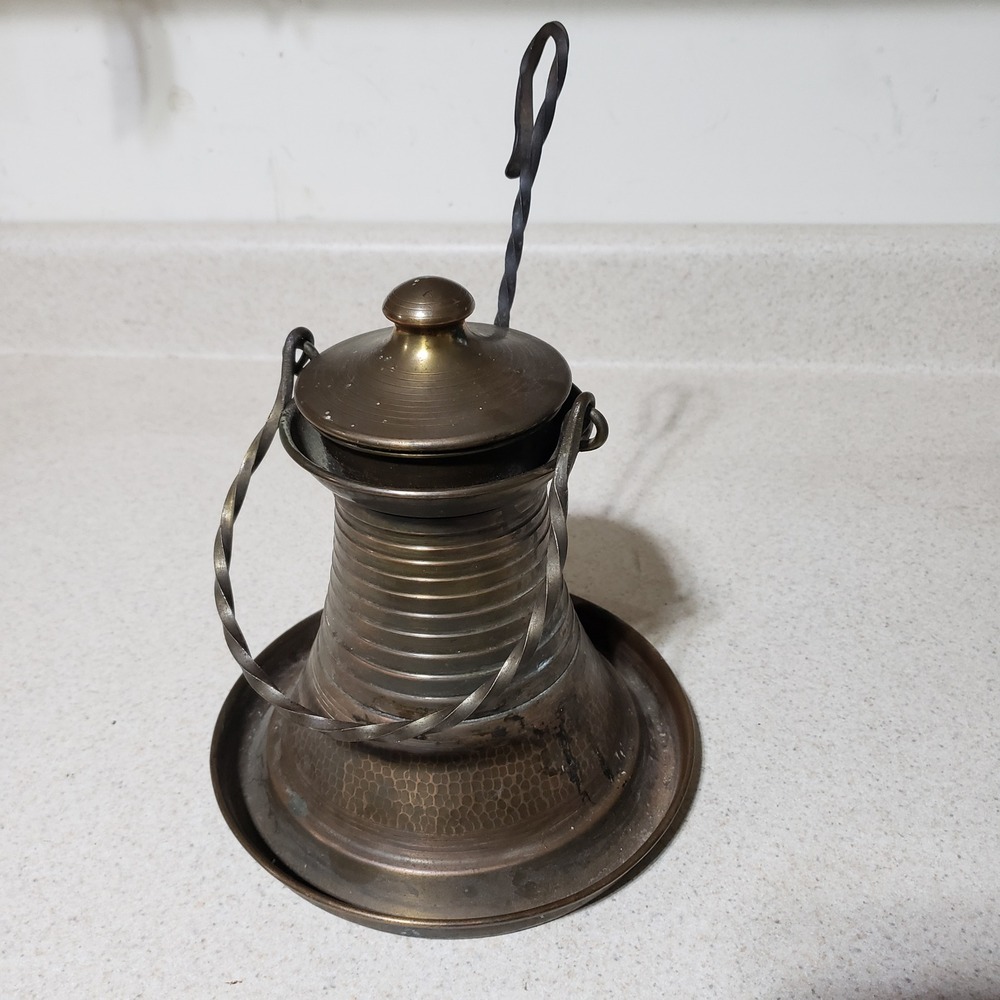 RARE Hammered Copper A&C 1920's Era Old Mission Kopperkraft Entire Fire Starter